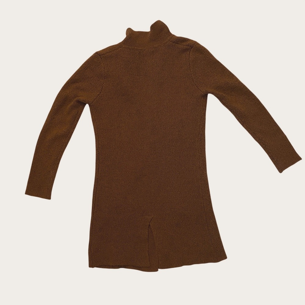 Active USA Women Rust Brown Double Breasted Knit Cardigan Sweater Small Academia - Picture 4 of 9
